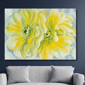 Georgia O'Keeffe Gelber Kaktus Leinwand, Reproduktion, O'Keeffe Gelber Kaktus Druck, O'Keeffe Poster, Wohnzimmer Kunst, Dekoration, Geschenk