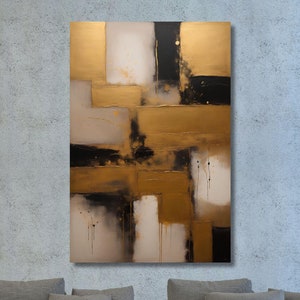 Neutral Wall Art, Beige, Black And Gold Wall Art,Abstract,Wall Art, Gold Abstract Art Print,gold and Black Canvas Wall Art, Modern Wall Art