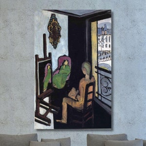 The Painter and his Model 1989 By Henri Matisse,Home Office Decor,Matisse Poster, French Canvas Wall Art Ready to Hang,Expressionism,Fauvism