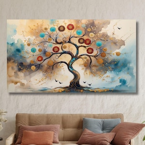 Tree of life Gustav Klimt Canvas Wall Art,Tree of life Framed Wall Art,Tree of life Poster, Extra Large Wall Art Tree of life Ready to Hang