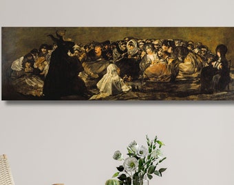 Witches' Sabbath The Great He-Goat by Francisco Goya Canvas wall art Living room Witches' Sabbath Large Canvas Wall Art Poster Gift Decor