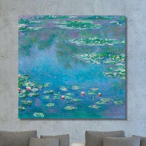 Claude Monet Water Lilies Canvas Wall Art,Claude Monet Water Lilies Poster ARt,Home Decor,Luxury Wall Art,Modern Wall Art,Reproduction Print