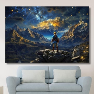 The Legend of Zelda Ready To Hang Canvas,Legend Of Zelda Link Zelda Art Zelda Gifts Zelda Decor Zelda Prints Zelda Birthday,Gift For Her Him