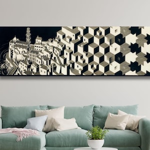 Maurits Cornelis Escher Metamorphosis,Poster Art Canvas Print,Reproduction Print,Abstract Wall Art Print,Modern Art,Expressionism Art Print