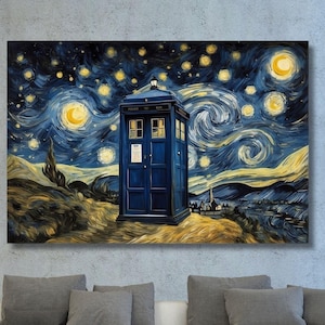 Doctor Who Tardis Box London Canvas Wall Art,London Big Ben Telephone Box Doctor Who Gifts Doctor Who Tardis Canvas Wall Art Decor Home Gift