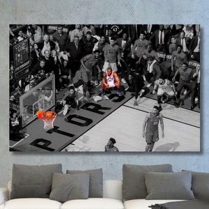Kawhi Leonard Last Shot, Kawhi Leonard Buzzer Beater Poster,Toronto Raptors,Kawhi Leonard Canvas,Toronto Raptors Print, Ready To Hang Canvas