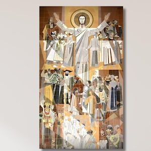 Jesus Touchdown Ready To Hang Canvas,Touchdown Jesus Poster Print Art Notre Dame College Football Man Cave Fighting Irish Bar Dorm Room Gift