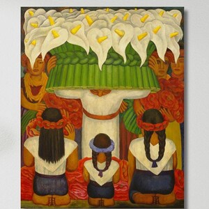 Diego Rivera Flower Festival Ready To Hang Canvas,Feast of Santa Anita Art Print,Diego Rivera Canvas Wall Art,Rivera Artwork,Diego Rivera