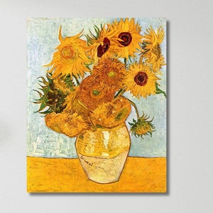 Vincent van Gogh Sunflowers Canvas/Poster Art Reproduction, Impressionism Wall Art, Modern Art Painting