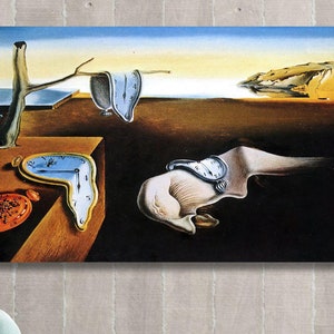 Salvador Dali Plakat Trwałość pamięci Obraz Plakat Sztuka Dzieło sztuki Topniejące zegarki Zegary Surrealizm Surrealistyczny obraz Prezent artysty