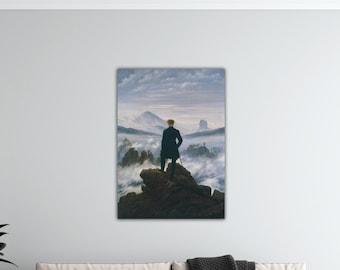 Caspar David Friedrich -Wanderer above the Sea of Fog Canvas Caspar David Poster Friedrich Paint Gift Home Wall Decor Print Modern Wall Art