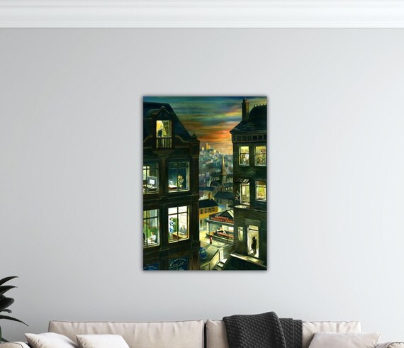 Edward Hopper Office at Night Canvas Hopper Wall Art Realism Art