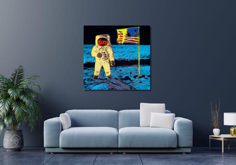 Andy Warhol Moon Landing Canvas Art: Pop Art Print - Etsy