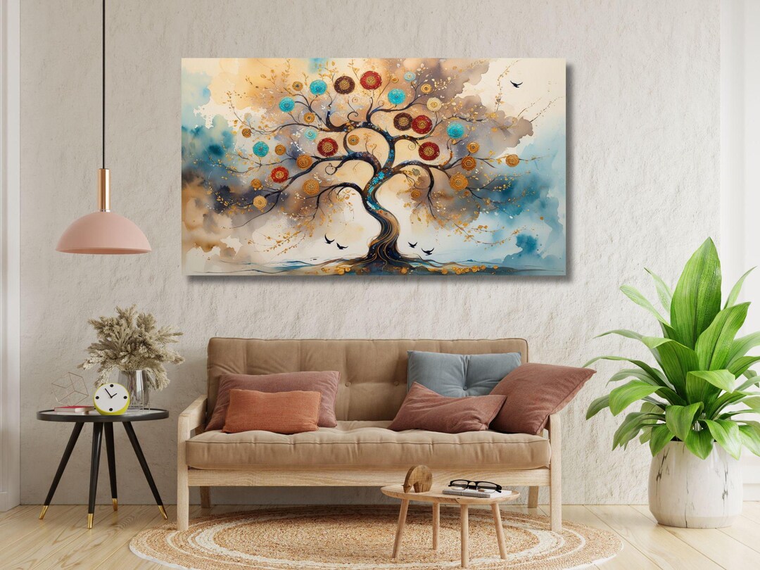 Tree of Life Gustav Klimt Canvas Wall Art,tree of Life Framed Wall Art ...