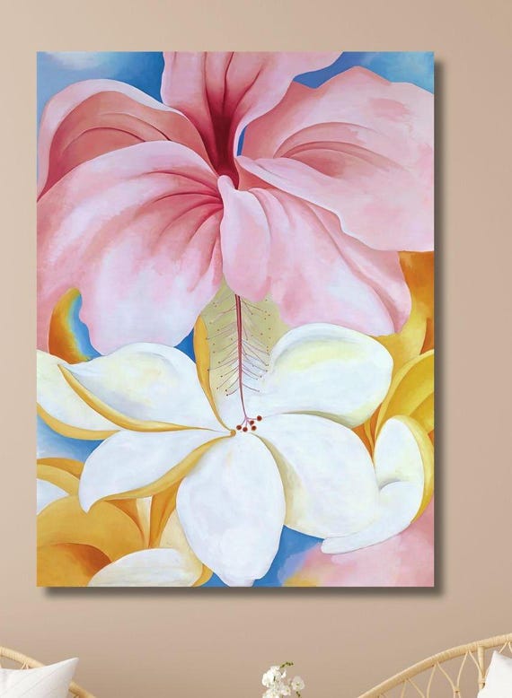 Georgia O'keeffe Wall Art,hibiscus With Plumeria O'keeffe Prints