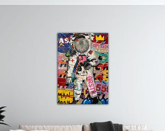 Banksy Astronaut Canvas Wall Art Banksy Love Money Artwork Banksy Printing Graffiti Street Wall Decor Banksy Canvas Street Graffiti Painting