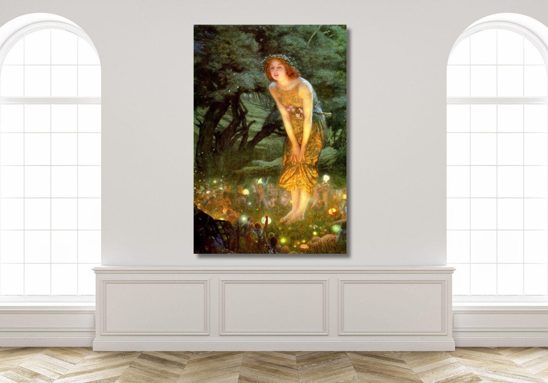 Midsummer Eve Girl Fairy Forest Little Fairies 1909 Painting by Edward