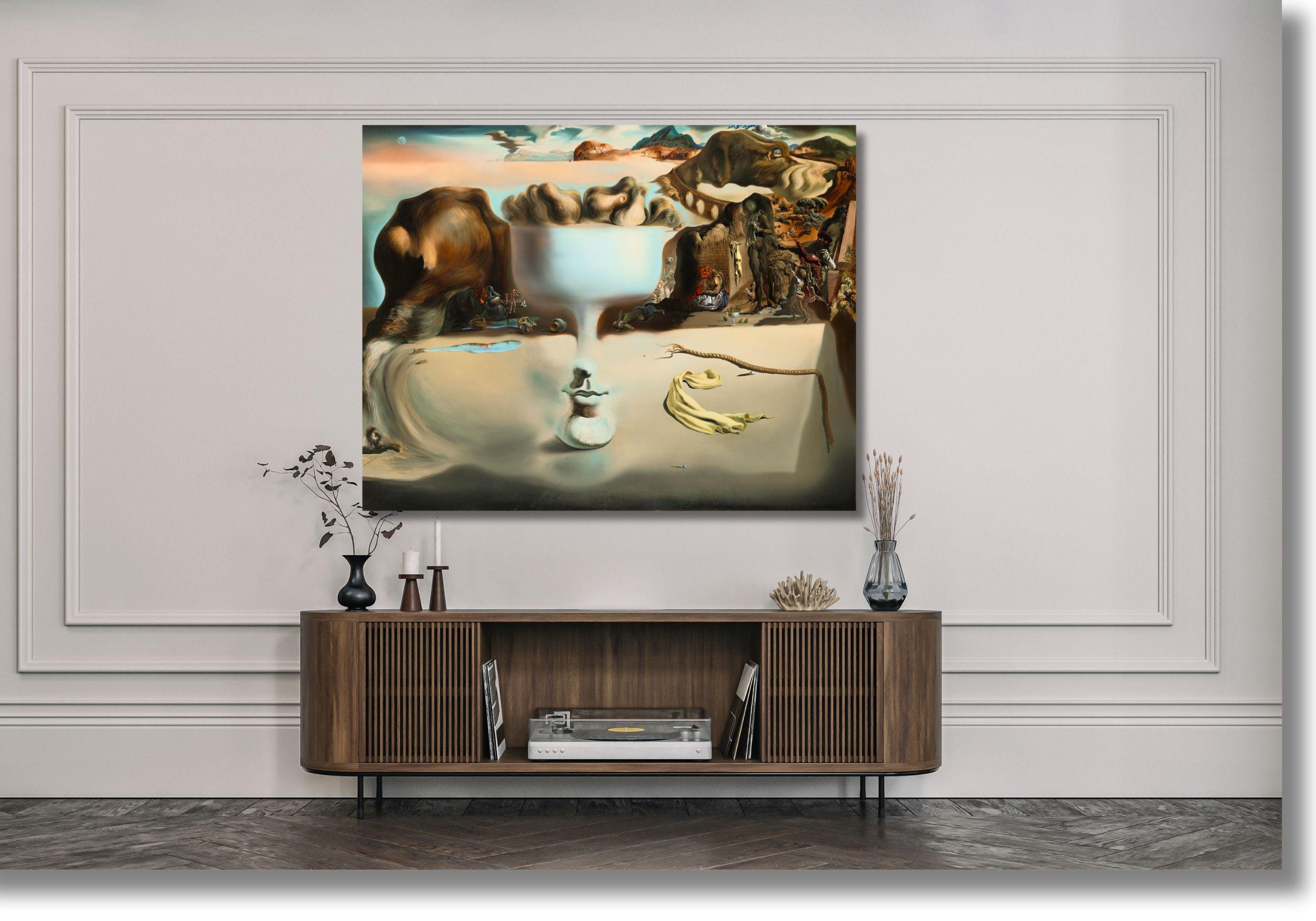 Salvador Dali Apparition of Face and Fruit Dish on a Beach