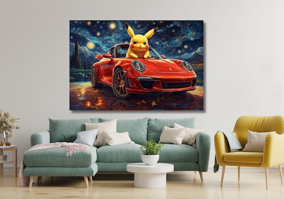 ピカチュウ スポーツカー キャンバス、ゴッホ ピカチュウ キャンバス