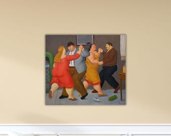 Fernando Botero - de dansers 1987 canvas Fernando Botero muurkunst klaar om op te hangen Botero schilderij cadeau Home Wall Decor afdrukken Botero poster