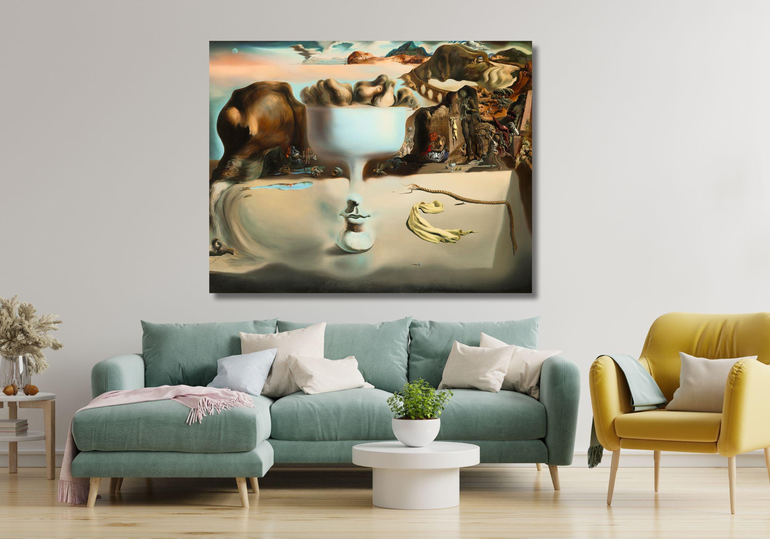 Salvador Dali Apparition of Face and Fruit Dish on a Beach