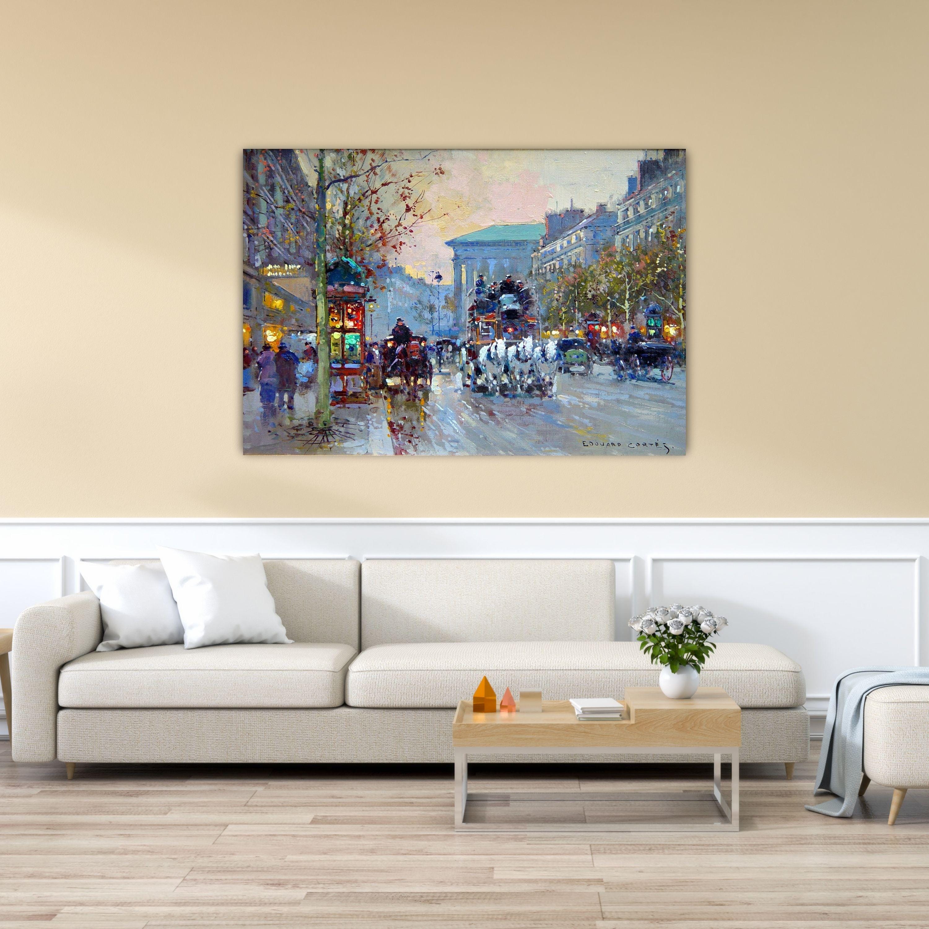 Edouard Leon Cortes Canvas Parisian Street Scene Wall Art Paris
