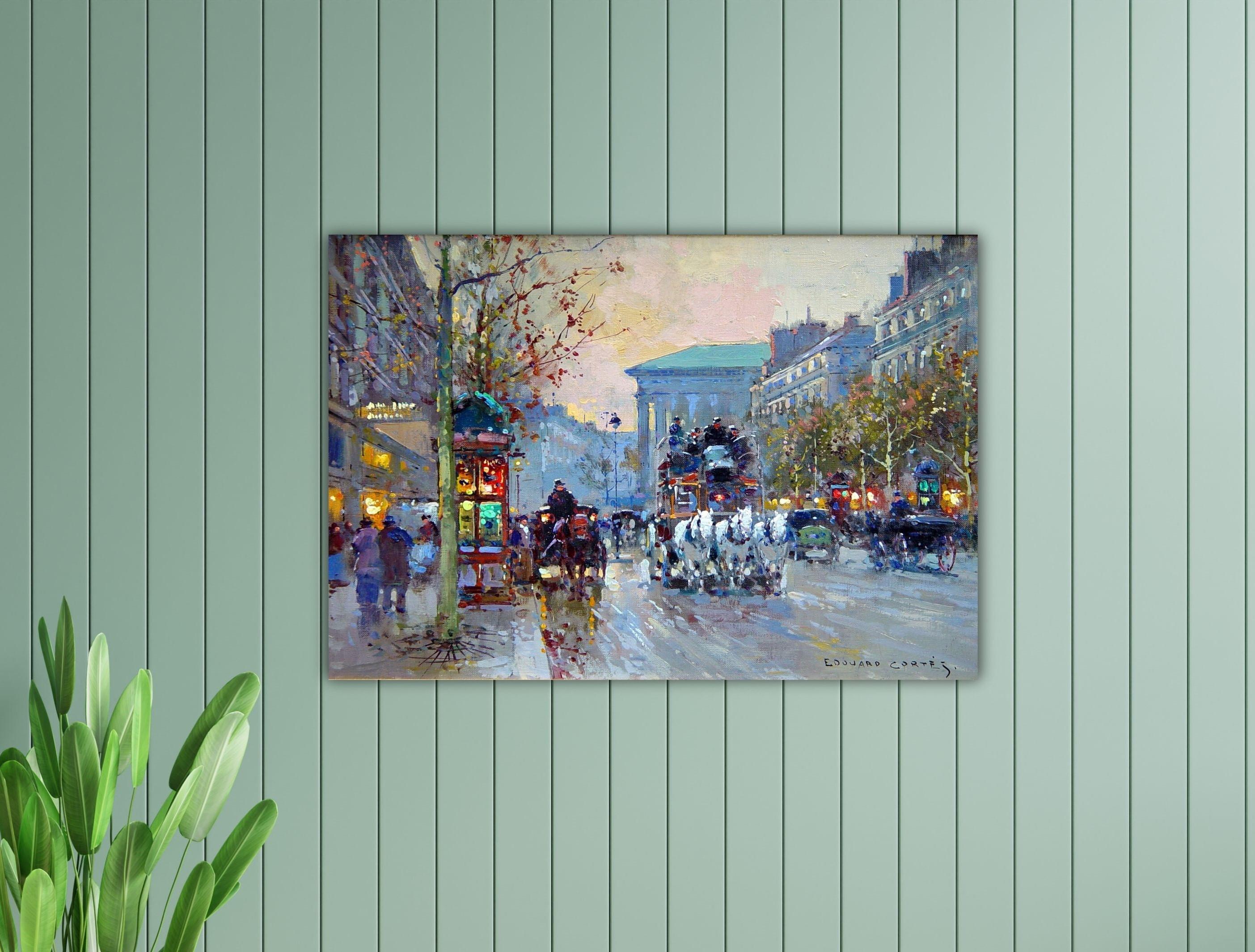 Edouard Leon Cortes Canvas Parisian Street Scene Wall Art Paris