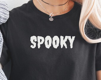 Camiseta de Halloween espeluznante, camiseta unisex minimalista de miedo