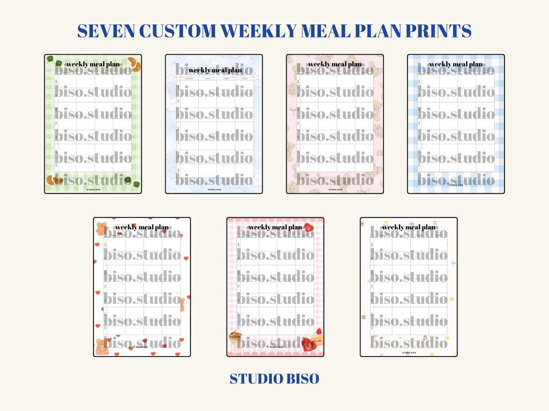 Weekly Meal Planner Printable | Cute Kitchen Organizer (PDF) - Etsy