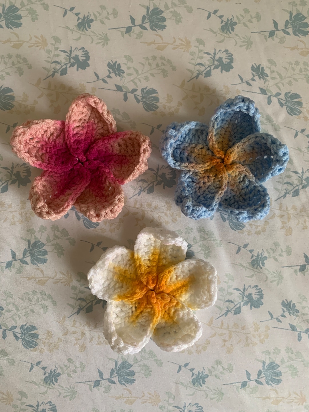 Crochet Plumeria/frangipani Hair Clip | L - 10 Cm W - 8.5 Cm