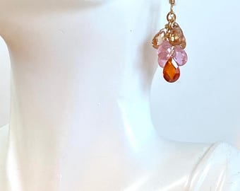 CZ cluster party earrings - bling