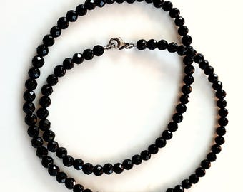 men's or women's faceted onyx gemstone necklace - Father's Day