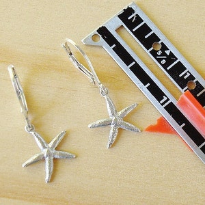 sterling silver and argentium starfish leverback earrings image 3