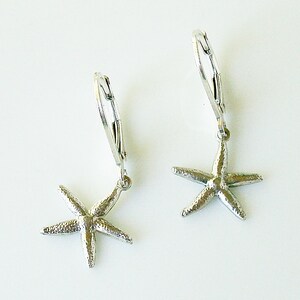 sterling silver and argentium starfish leverback earrings image 4