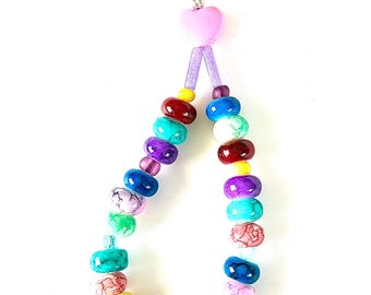 Charm -colorful glass beads for girls' bags, backpacks, keychains