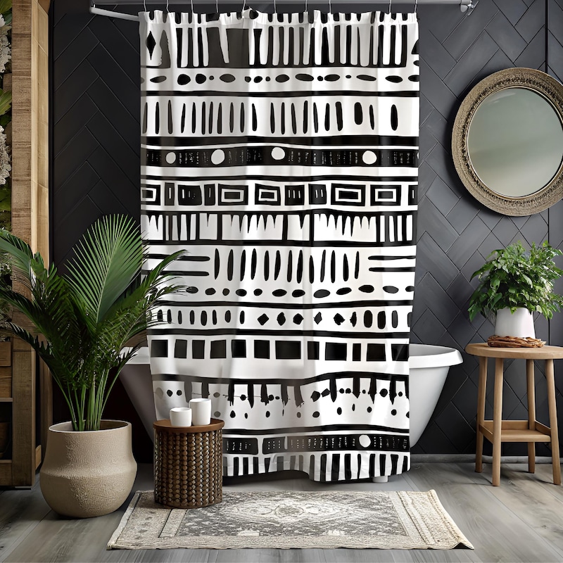 Black Man Africa Shower Curtain Naturally King DT02