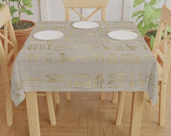 Hieroglyphen Tischdecke, ägyptische ethnische Tischwäsche, afrikanisches Esszimmer-Set, afrozentrische Akzente