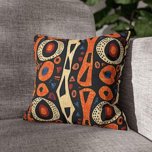 Taie d'oreiller tribal africain, taie d'oreiller à imprimé ethnique, décoration d'intérieur afrocentrique, coussin unique d'art africain, cadeau du mois de l'histoire des Noirs
