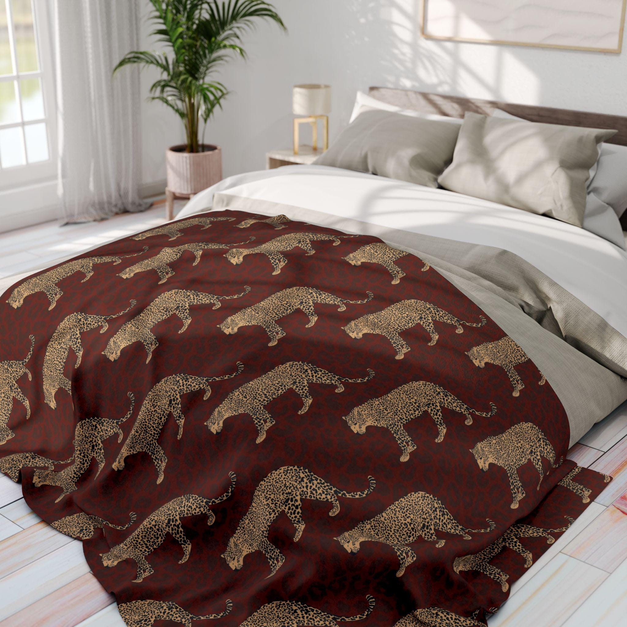 Leopard Print Fleece Blanket, Animal Print Throw, Cozy Leopard Blanket ...