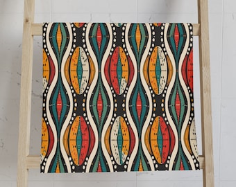 Mud Cloth Print Towel| African Hand Towel| Bohemian Bath Decor| Afrocentric Home| Art Style Bathroom| African Mudcloth Print