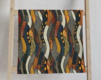Polka Dots Bath Hand Towels| Striped Towel| Geometric Print Towel| African Rug| Bohemian Bath Decor| Art Style Bathroom| African Mudcloth