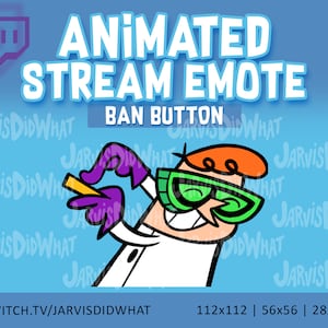Emote animate di Twitch / Emote di ban / Emote di Dexter / Emote di Discord / Emote divertenti / Per gli streamer / Download immediato / Trasparente