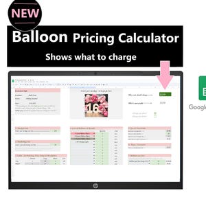 Calcolatore del prezzo dei palloncini - Foglio di calcolo Google - Mostra immediatamente quanto addebitare e il profitto - Include palloncini con abbinamento di colori - Balloons.online