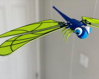 Vibrant 3D Printed Dragonfly Mobile - Whimsical Hanging Decor