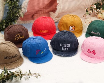Bonnet personnalisé avec lettre initiale pour enfants, chapeau pour