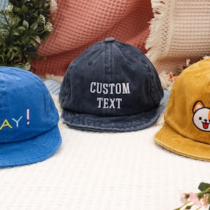 パーソナライズされた子供用帽子、名前が刺繍されたベビー帽子、子供用名前入り帽子、ユニセックス幼児用帽子、新生児用帽子、ベビーシャワーギフト、サマーハット