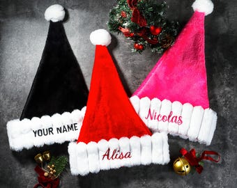 Bonnets De Noël Avec Broderie Personnalisée Pour Adultes - Chapeaux De