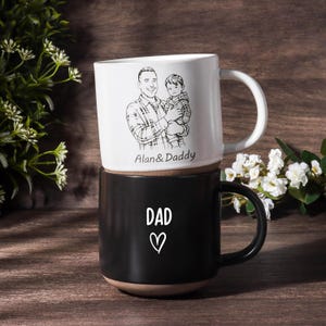 Personlig keramikmugg: Lasergraverad design, Anpassad keramikmugg för pappa/man/mamma, Graverad muggpresent, Fars dag-present