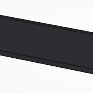 May include: A black rectangular tray with a slightly raised edge.