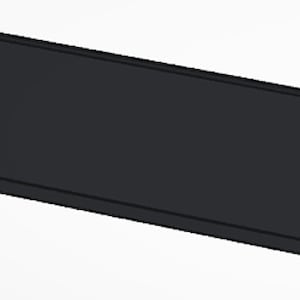 May include: A black rectangular tray with a smooth surface.